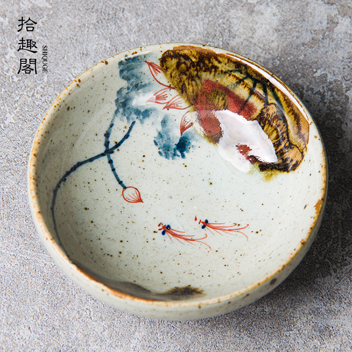 纯手绘陶瓷茶杯中式青花釉里红品茗杯复古窑变茶盏茶碗主人杯大号