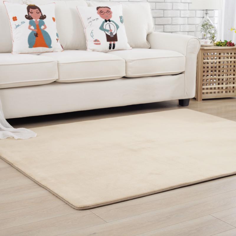 绣奈丝 纯色地毯 满铺儿童爬行毯 简约床边毯可定制卧室客厅地毯