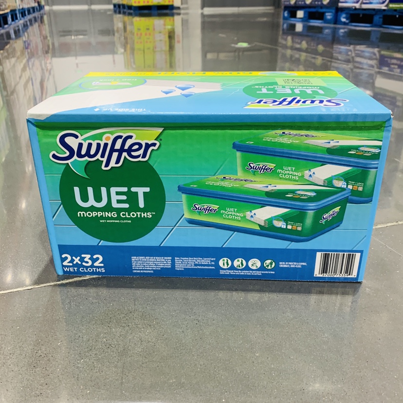 COSTCO代购Swiffer宝洁清洁布(湿)补充装把免洗替换湿抹布湿巾64p