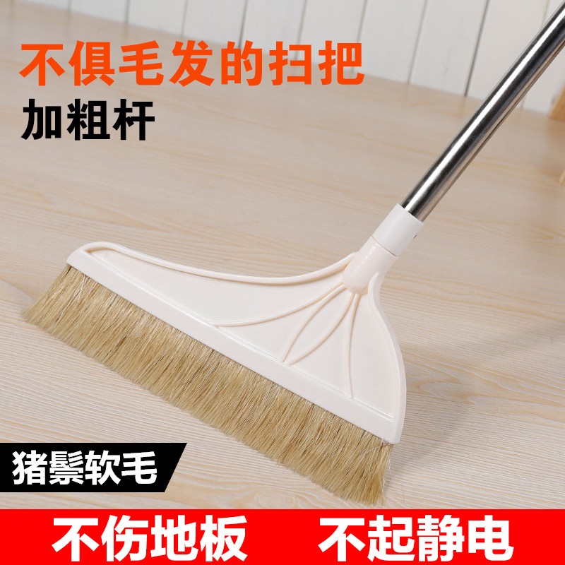 扫地笤帚鬃毛扫把木地板单个家用猪鬃软毛扫头发卫生间除灰尘扫帚