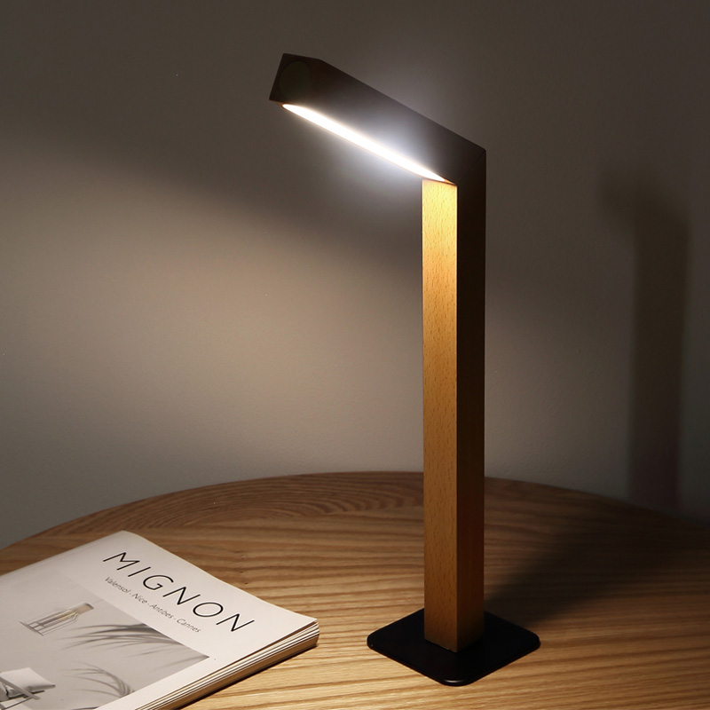 新款简约一条台灯进口实木多功能书桌壁灯阅读学习床头充电小夜灯