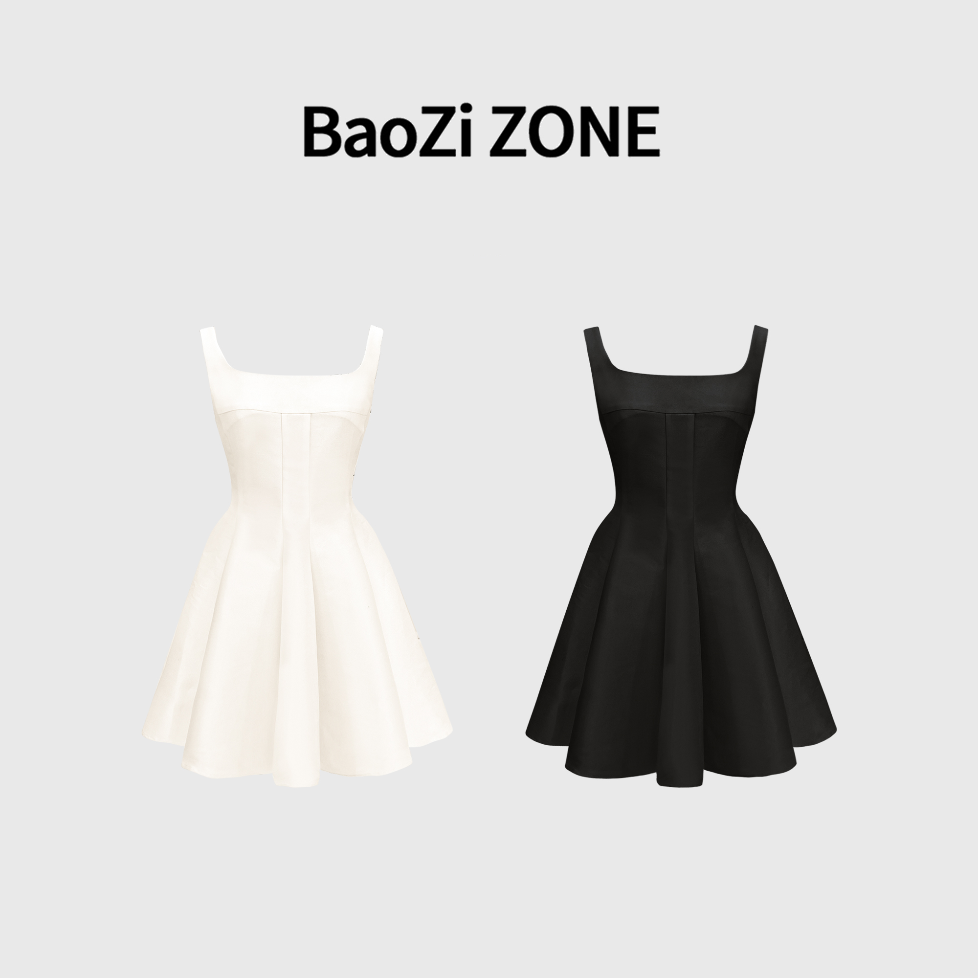 BAOZI高定赫本2024新款高级感法式优雅收腰公主裙气质白色连衣裙
