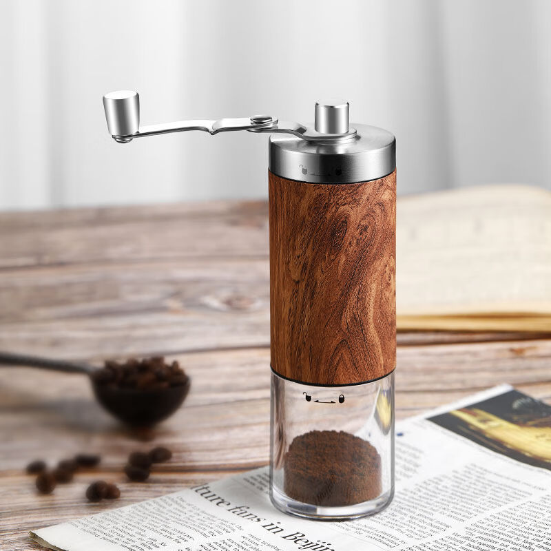 品质手摇磨豆机动咖啡研家用小型便携咖啡咖啡套装咖啡黑色玻璃款
