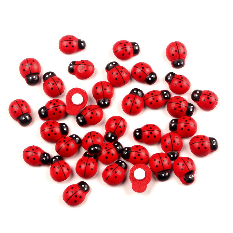 50/100Pcs Bees ladybugs Wooden Buttons Flatback Cabochon Scr