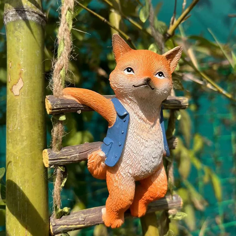 可爱狐狸花园户外庭院家居创意装饰小摆件树脂工艺品动物摆件