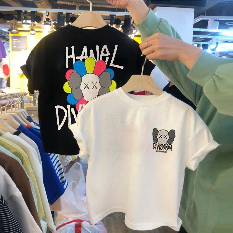 韩国儿童男女童t恤童装2021夏款短袖休闲卡通棉质打底衫韩版中性