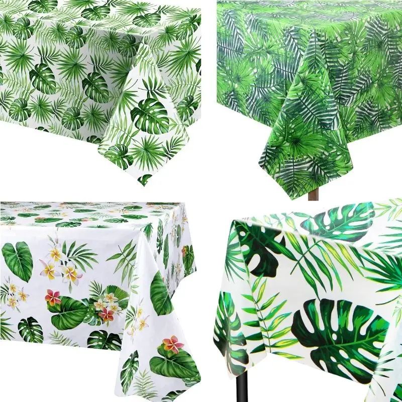 Hawaiian Party Disposable Tablecloth Palm Leaves Table Cover