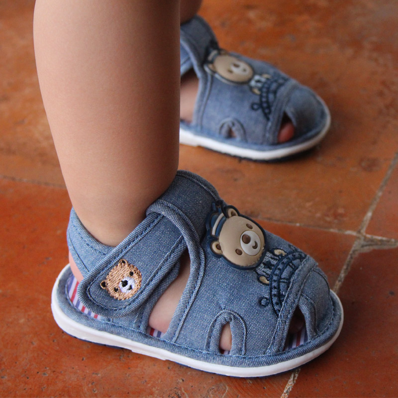男童学步鞋凉鞋软底男宝宝婴幼儿童鞋叫叫鞋1-3岁室内鞋布鞋防滑