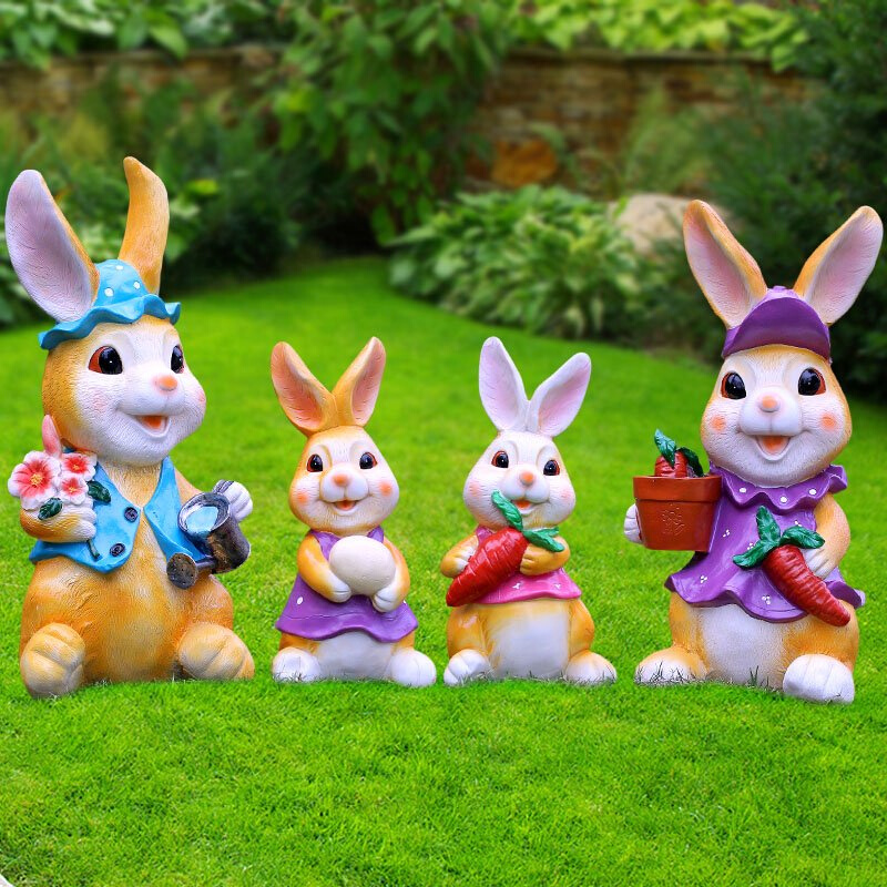 美远 园林景观雕塑卡通小兔子摆件小区别墅幼儿园草坪装饰工艺品