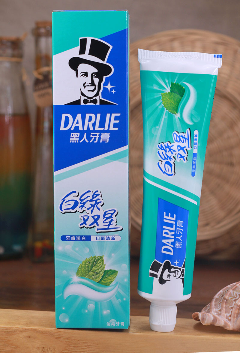 DARLIE/好来黑人白绿双星含氟牙膏140g固齿美白薄荷清新口气进口