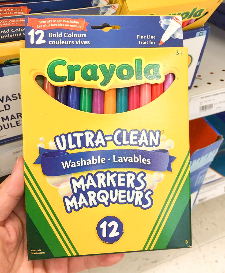加拿大Crayola绘儿乐12色亮色经典色细头轻松水洗水彩笔儿童画笔