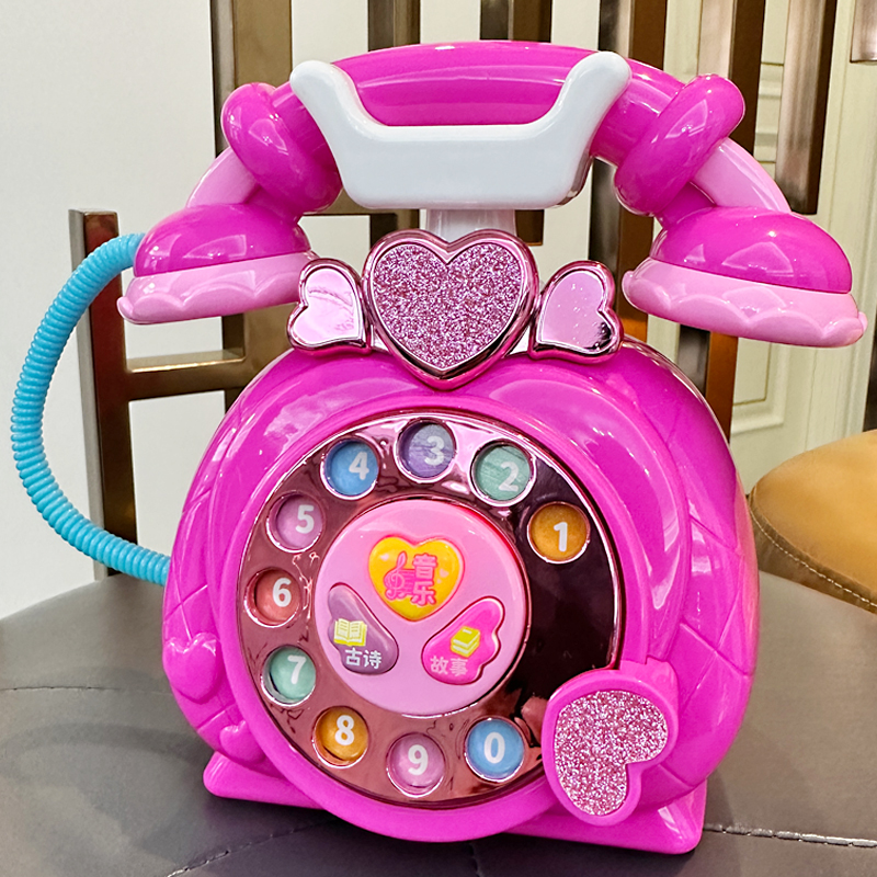 婴儿启蒙0—1岁2宝宝益智音乐女孩子3-4儿童多功能早教电话机玩具