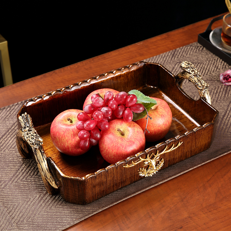 欧式大号水果盘创意客厅茶几桌面摆件家居装饰品样板房软装零食盘