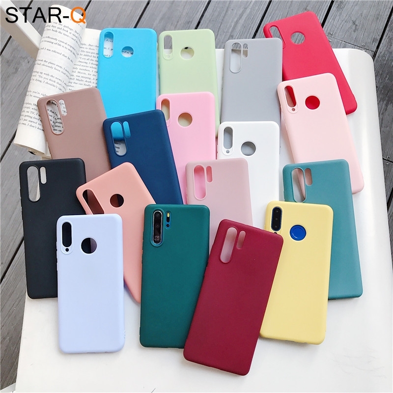 candy color silicone phone case for huawei p30 lite pro p20