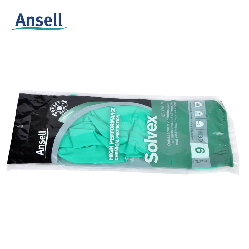 安思尔37-176手套丁腈橡胶防化防油耐磨耐油耐酸碱工业防护手套
