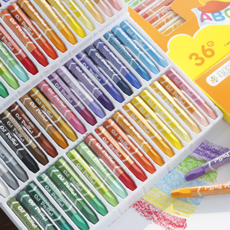 12色24色36色油画棒套装蜡笔学生儿童幼儿园美术用品安全可水洗