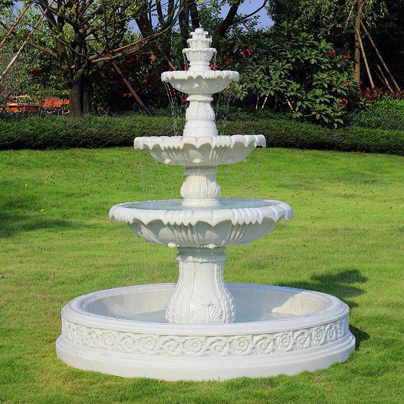欧式流水喷泉婚庆喷水池造景装饰摆件花园户外庭院水景鲜花许愿池