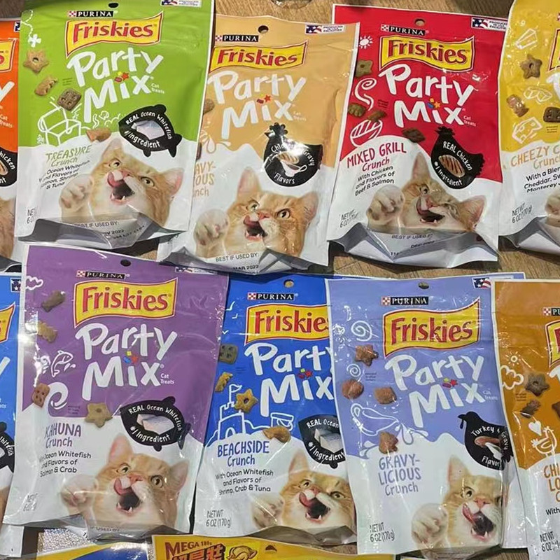 美国Purina普瑞纳Friskies喜跃喜悦喜躍猫零食宠物猫咪饼干洁齿饼