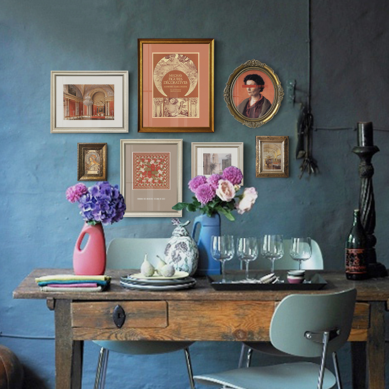 都多爱家欧式客厅装饰画复古餐厅壁画组合美式轻奢沙发背景墙挂画