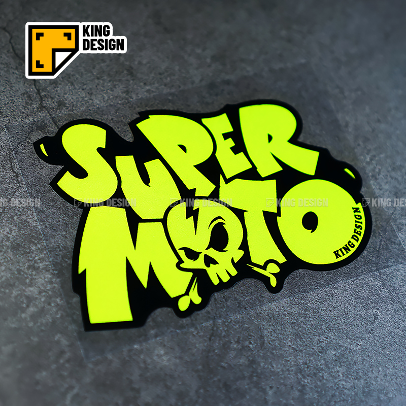 国王车贴 super moto车贴创意字母反光贴纸 摩托车潮贴划痕覆盖贴