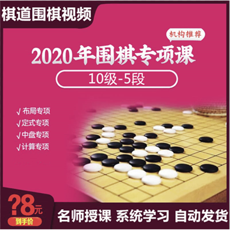 围棋视频2020棋道围棋专项训练72课速成死活手筋布局定式中盘计算