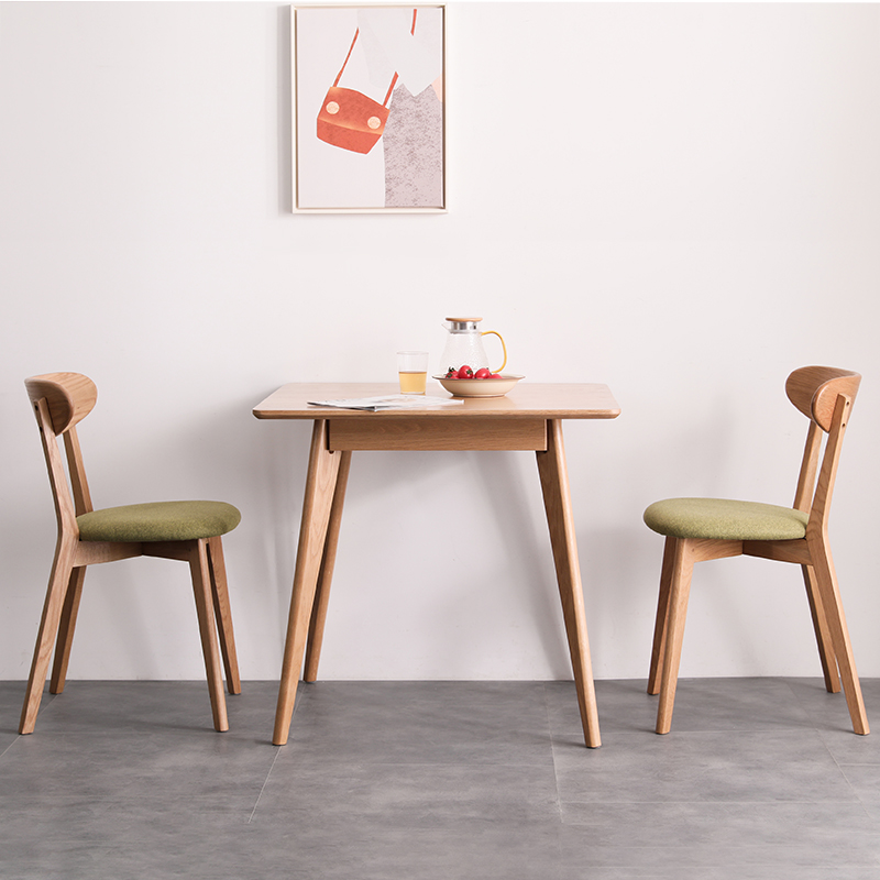 北欧实木方桌橡木樱桃木正方形简约家用日式原木小户型餐桌椅组合