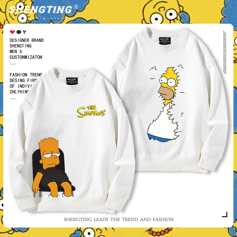 The Simpsons辛普森一家动漫联名周边圆领卫衣男女秋冬学生衣服潮