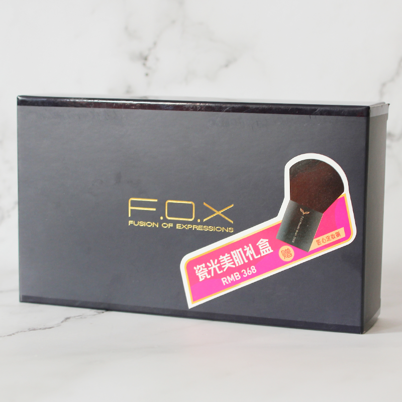 原装进口 台湾F.O.X彩妆FOX  芙珂姿丝柔蜜粉饼送粉刷套盒 遮瑕