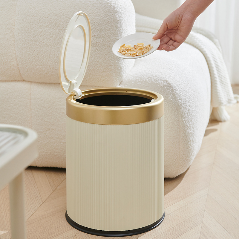 家用圆形垃圾桶大容量新款客厅厨房卫生间轻奢现代简约创意收纳桶