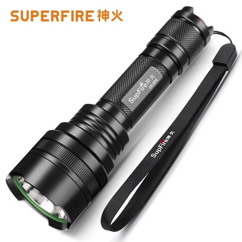 supfire神火C8XPE强光手电筒应急灯超亮户外远射可充电家用小便携