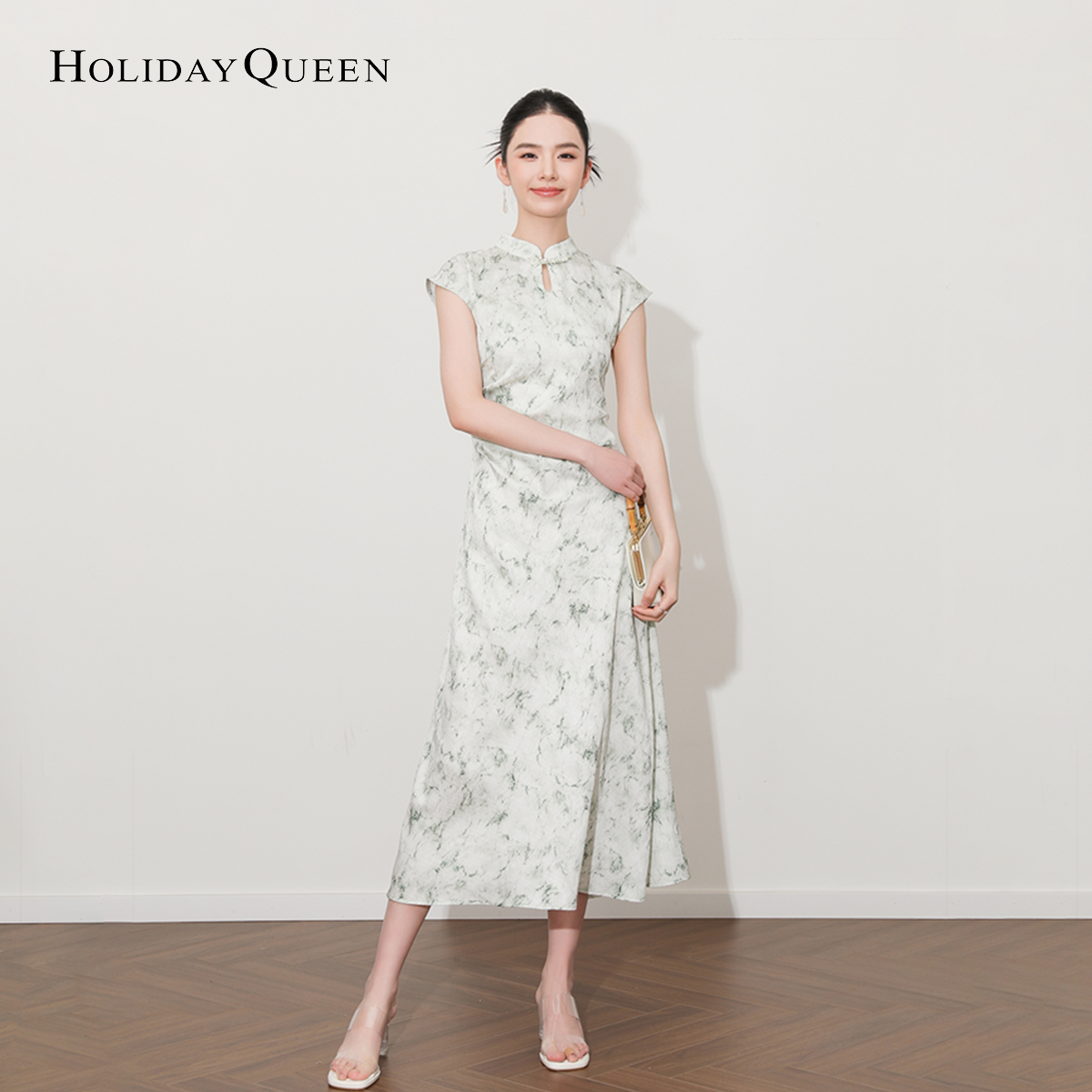 HolidayQueen新中式改良旗袍连衣裙中式国风旗袍裙提花长裙裙子