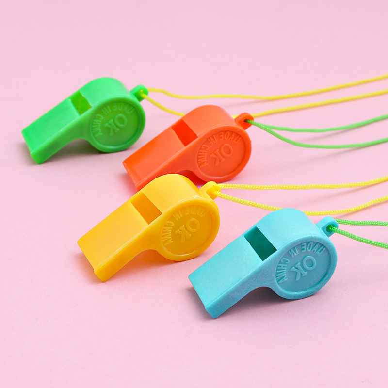 塑料口哨儿童玩具礼品加油吹口哨子裁判哨球迷挂绳运动会活动口哨