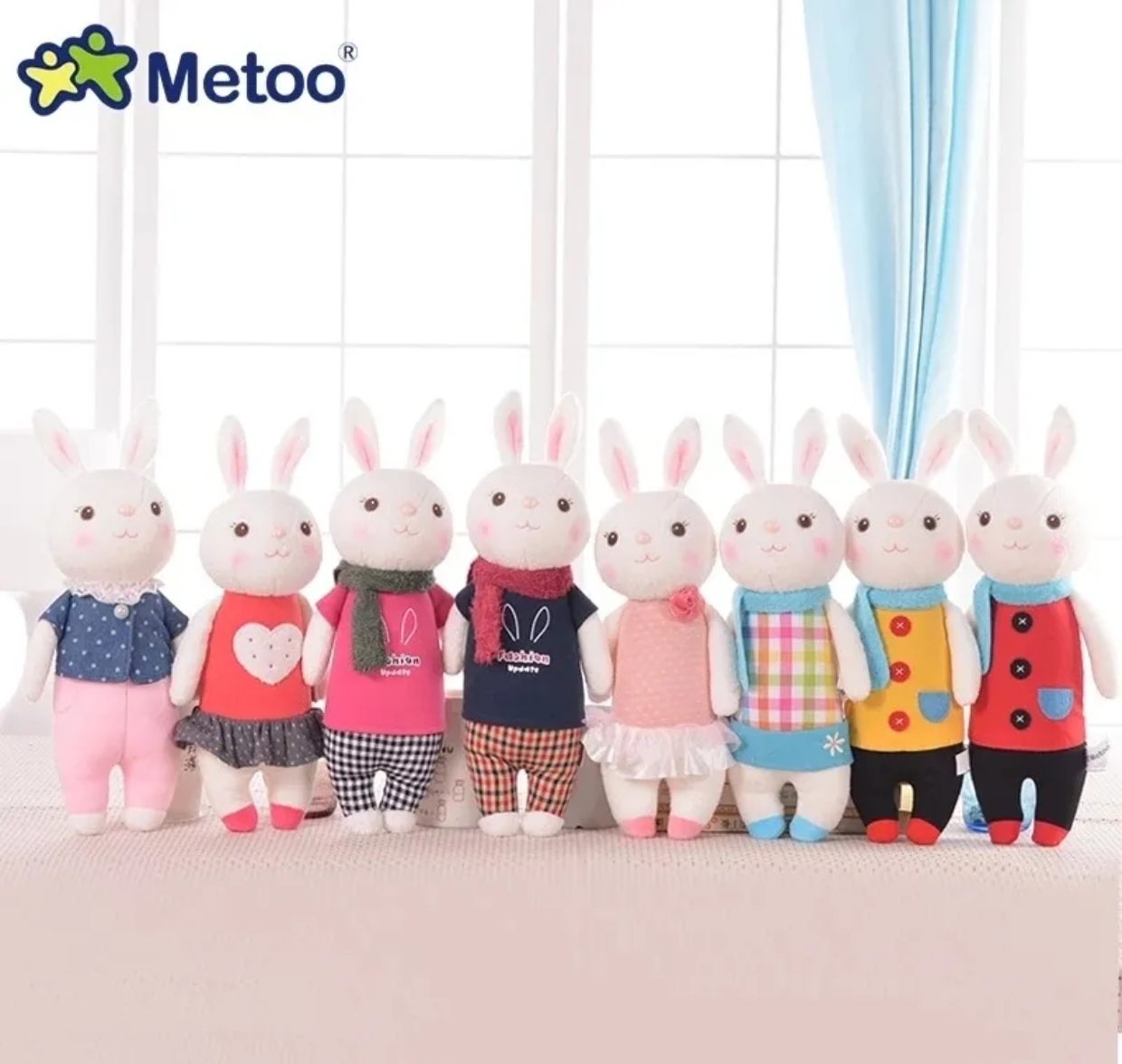 metoo可爱布偶娃娃宝宝毛绒玩具小白兔子公仔玩偶女朋友儿童礼物