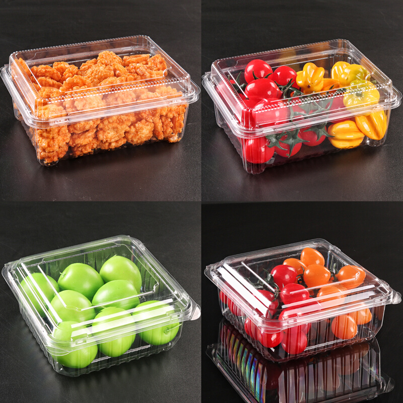 盒子干果烘焙糕点塑料连体透明方形密封水果包装盒