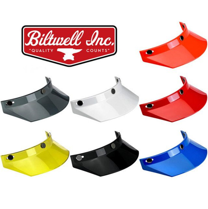 正品 biltwell复古计策头盔帽檐 三扣式3/4盔遮阳板BELL通用