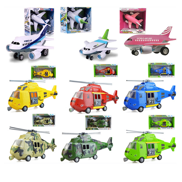 乐飞益智声光飞机B787惯性滑行直升机大号儿童城市环保车玩具5911