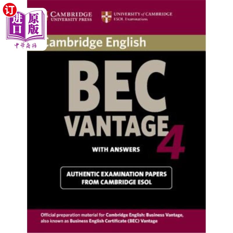 海外直订Cambridge Bec 4 Vantage Student's Book with Answers: Examination Papers from Uni  剑桥 Bec 4 Vanta