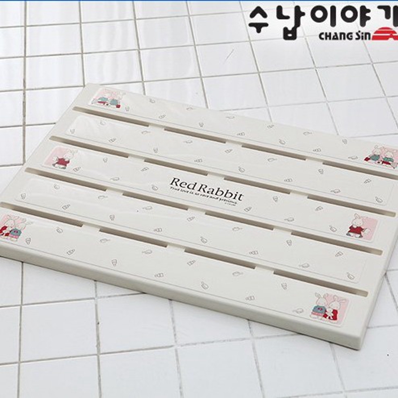 韩国昌信系列小兔马桶浴室门口脚踏板长方形防滑塑料座便器脚垫