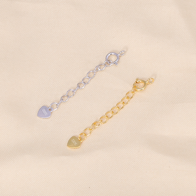 DIY手工材料配件S925纯银扣子珍珠项链手链搭扣带尾链条弹簧扣头