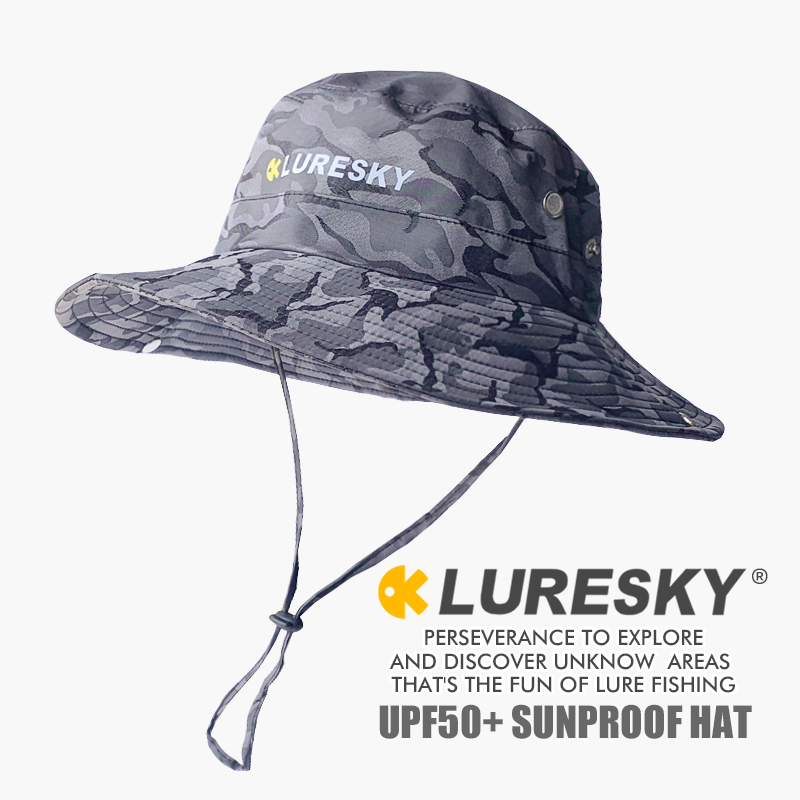 LURESKY防紫外线upf50+路亚帽子遮阳帽户外钓鱼防晒透气渔夫帽