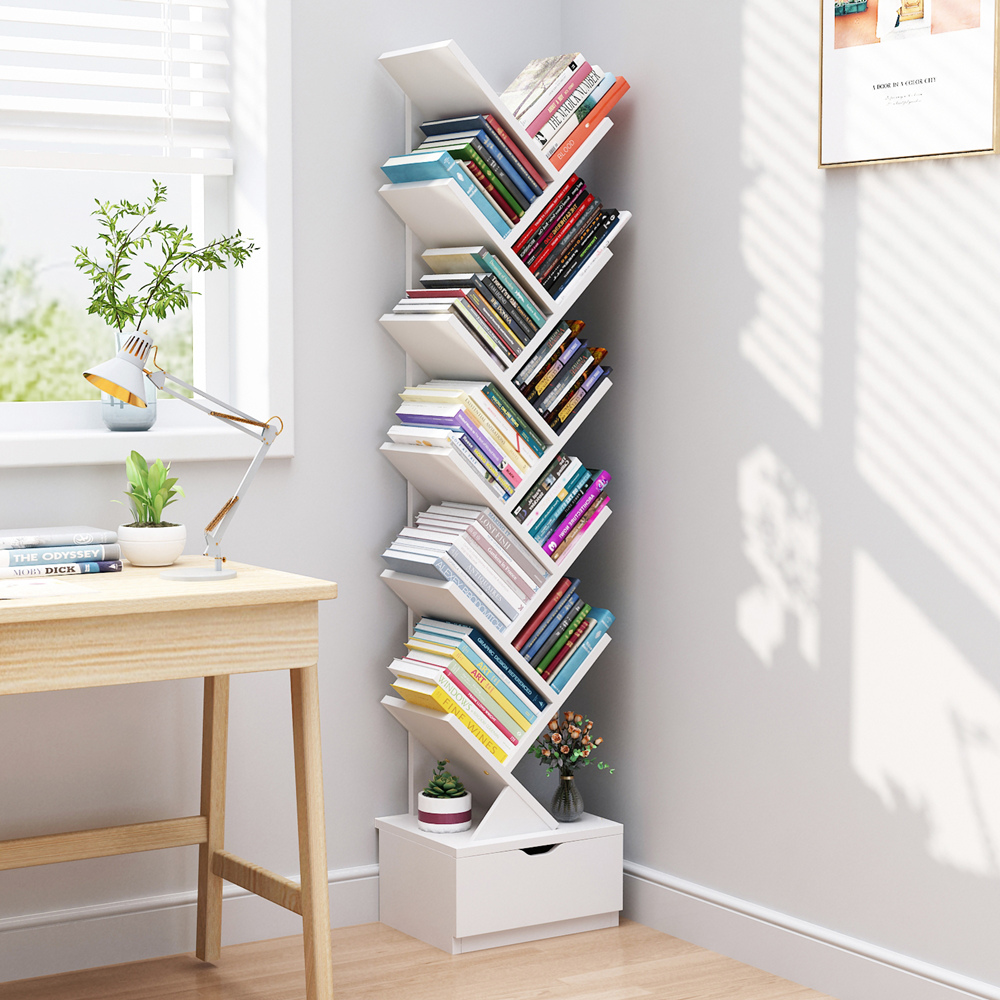 儿童书架置物架落地储物一体靠墙树形简易小型客厅书柜子收纳家用