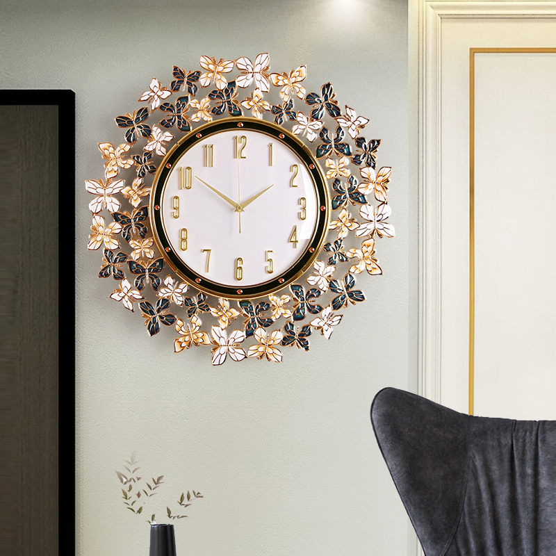 钟表挂钟客厅家用时尚石英钟简约轻奢挂墙表北欧创意现代静音时钟