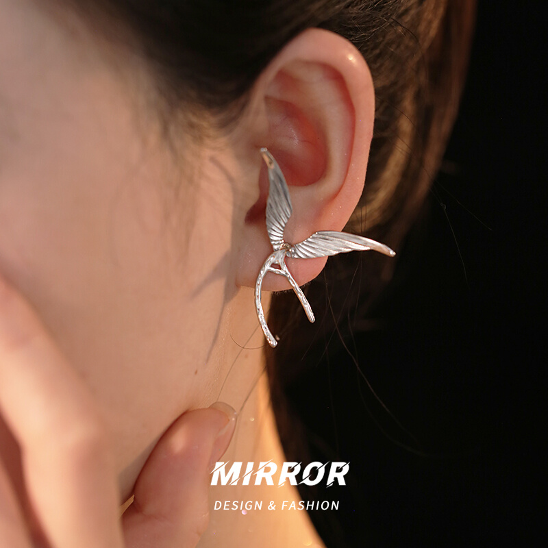 麋小人925纯银燕子耳钉女耳环耳饰个性小众设计气质时尚个性潮