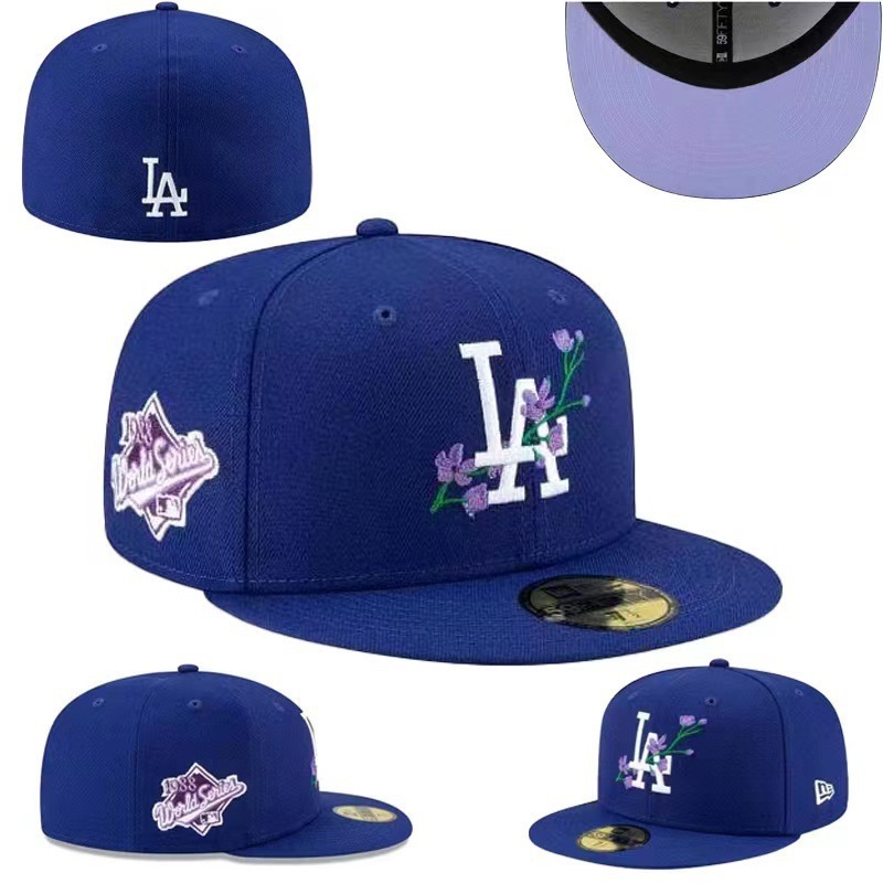 棒球全封闭棒球帽不可调节可反戴新款密绣美式嘻哈棒球联盟尺寸帽
