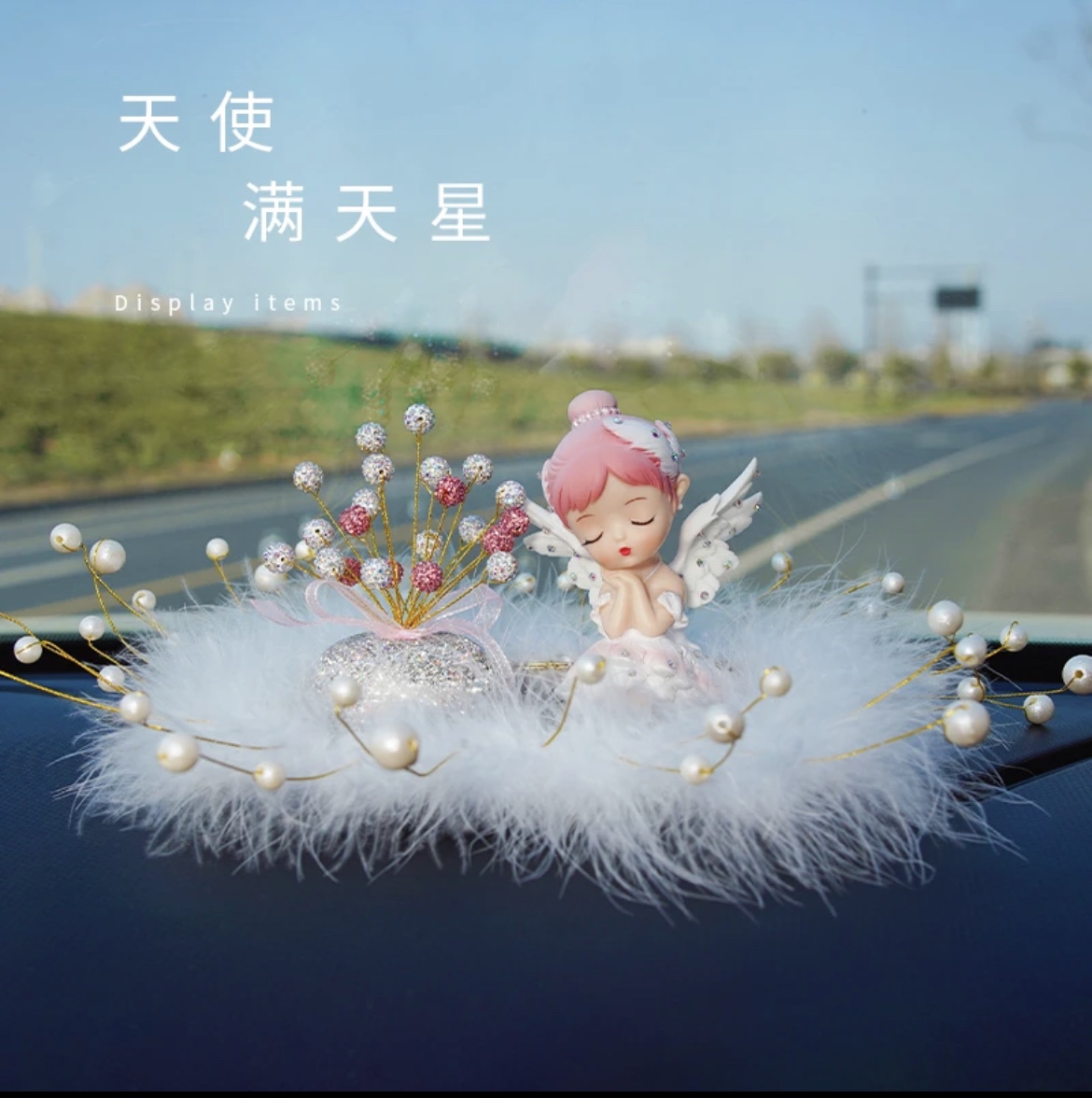 【天使贝拉】芭蕾女孩镶钻车内装饰品中控台装饰女性可爱车载摆件