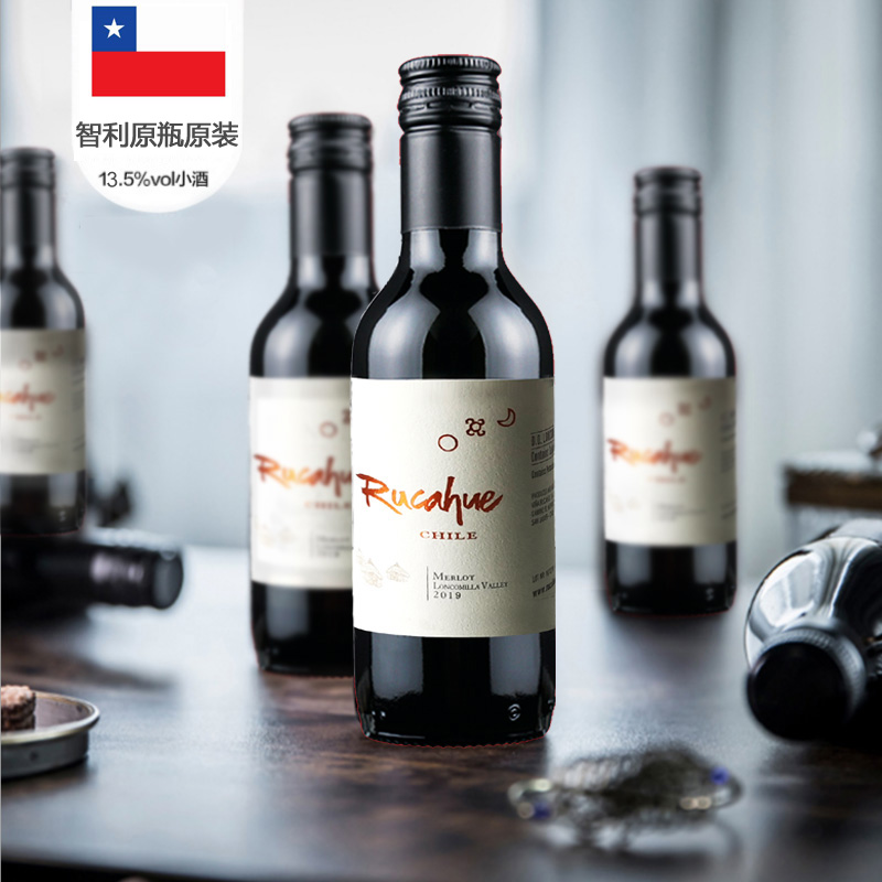 智利原瓶进口小瓶红酒整箱24瓶迷你梅洛干网红葡萄酒小支装睡前酒