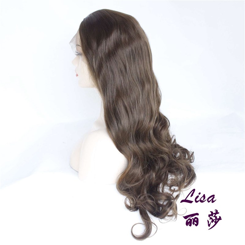 网红Chemical fiber front lace wig popular style big wave lon