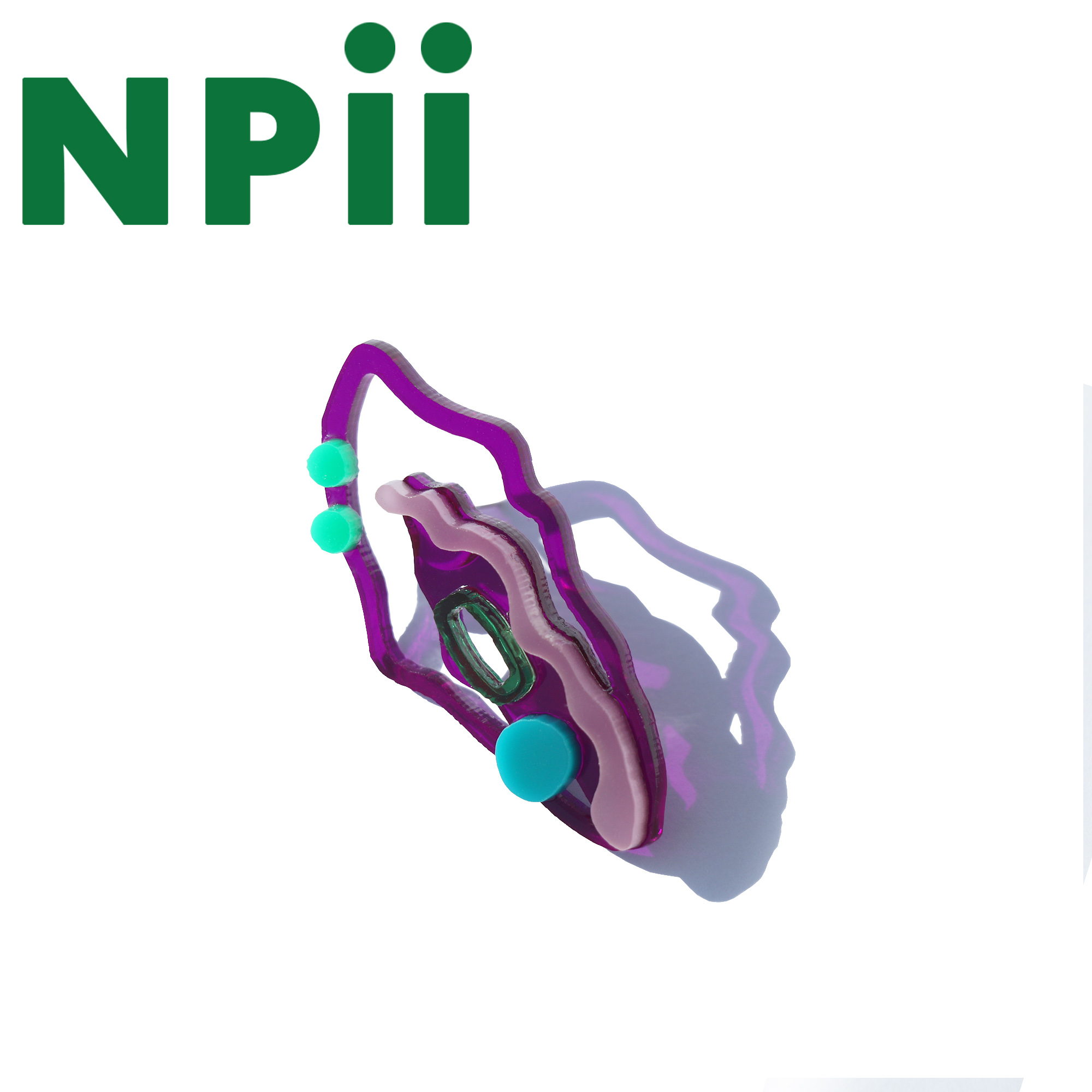 NPii草履虫耳环设计师亚克力原创春夏新款紫色偏执狂海洋耳钉耳夹