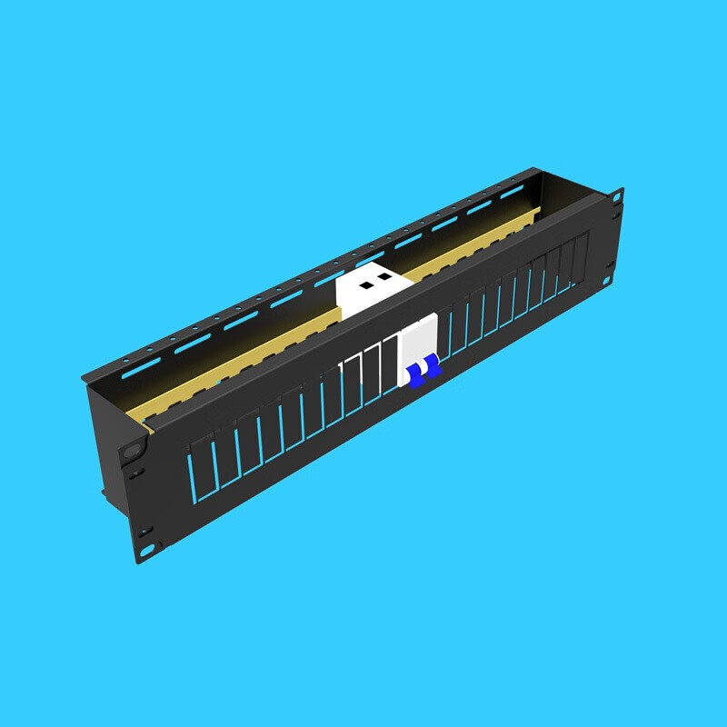 新品福西西2U配电箱黑色漏电保护器安装箱空气开关架机柜电源分配