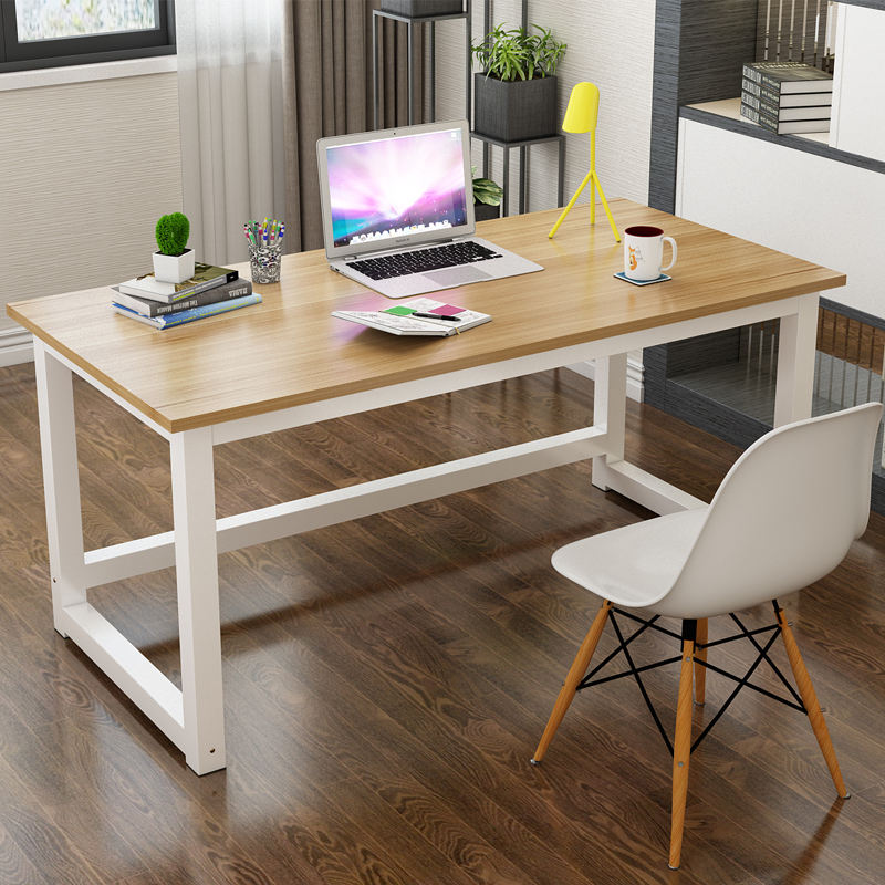 加固钢木电脑桌台式桌加长双人简约现代家用经济电竞卧室办公书桌